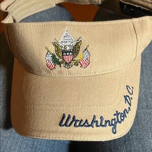 Tan Embroidered Washington D.C. Visor